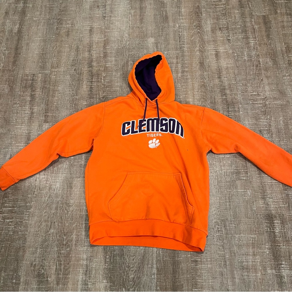 Vintage Mens Size Medium Clemson Tigers Orange and Purple Sweatshirt